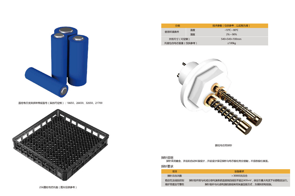 深圳新威圆柱电芯产线解决方案-托盘-夹具-探针-电池测试仪